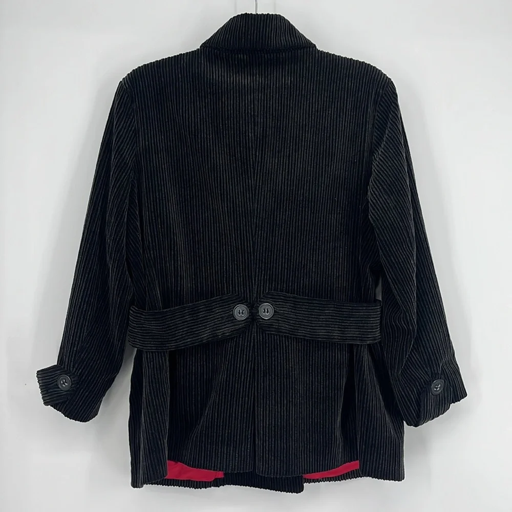 Vintage Y2K 90s Phoebe Buffay Corduroy Jacket Coat Artsy Grunge Goblin Black - Picture 2 of 7